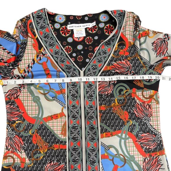 Gretchen Scott Womens Size L Dress Jersey Bordertown Ditto Equestrian V-Neck - Picture 7 of 9